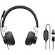 Logitech Zone 750 Wired On-Ear Headset with advanced noise-canceling microphone, simple USB-C and included USB-A adapter, plug-and-play compatibility for all devices