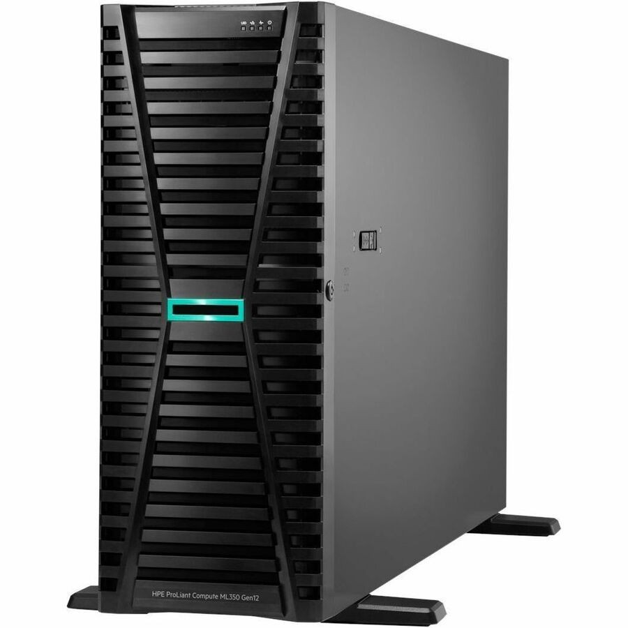 HPE ProLiant Compute ML350 Gen12 4U Tower Server - 1 x Intel Xeon 6505P 2.20 GHz - 64 GB RAM - 960 GB SSD - (1 x 960GB) SSD Configuration - Serial ATA/600, 12Gb/s SAS, NVMe Controller