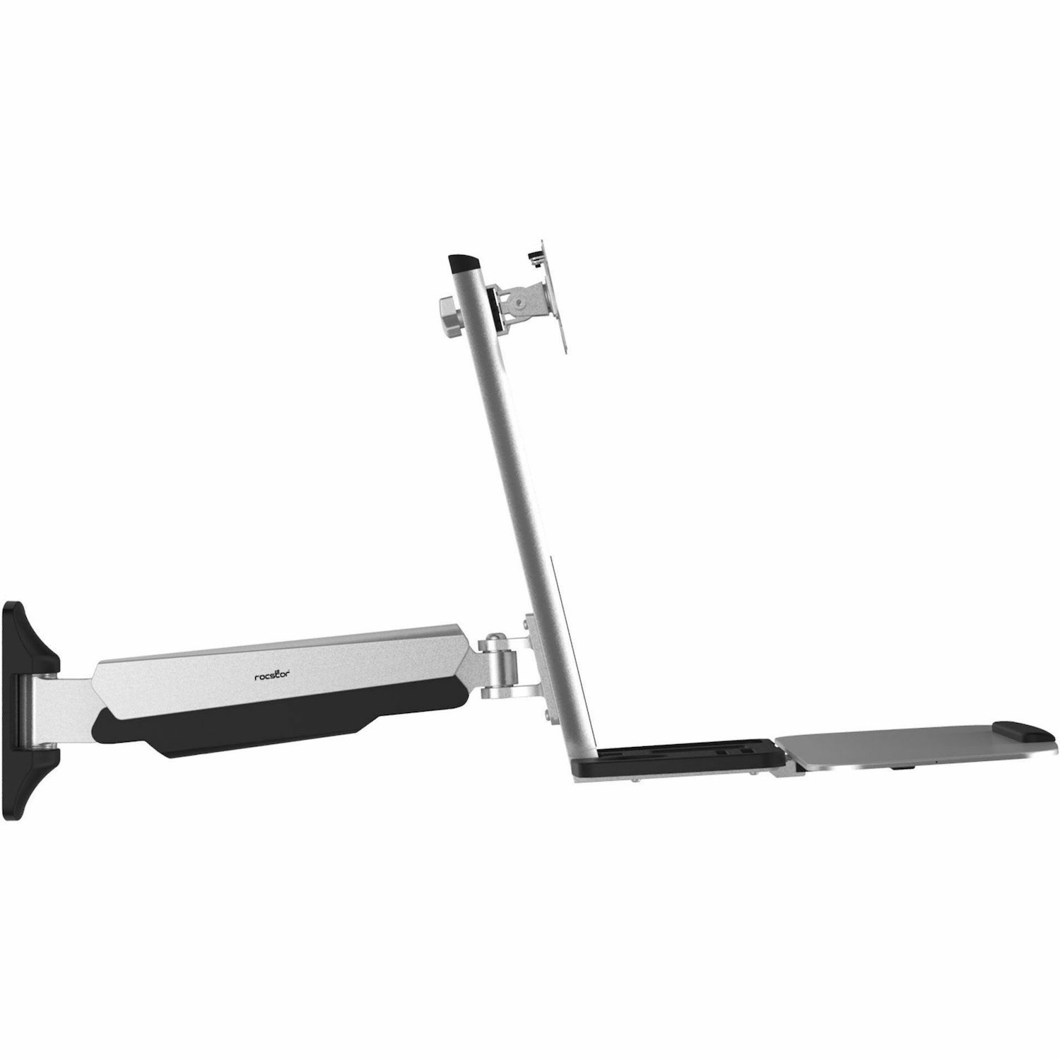Rocstor Wall Mount for Monitor, Handheld Scanner, Display - Silver