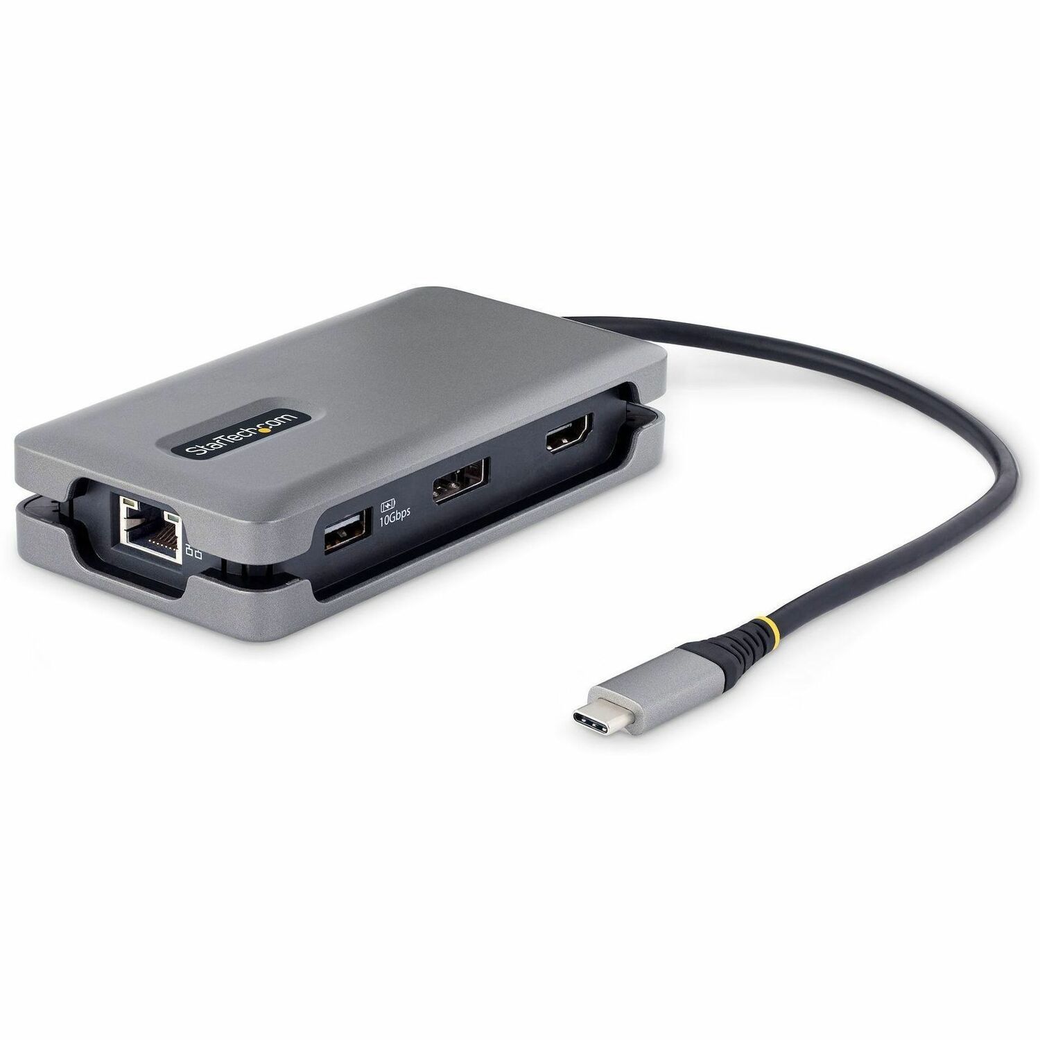 StarTech.com USB-C Multiport Adapter, 4K 60Hz HDMI/DP, 3-Port USB Hub, 100W PD Pass-Through, GbE, Travel Docking Station, 30cm Kabel