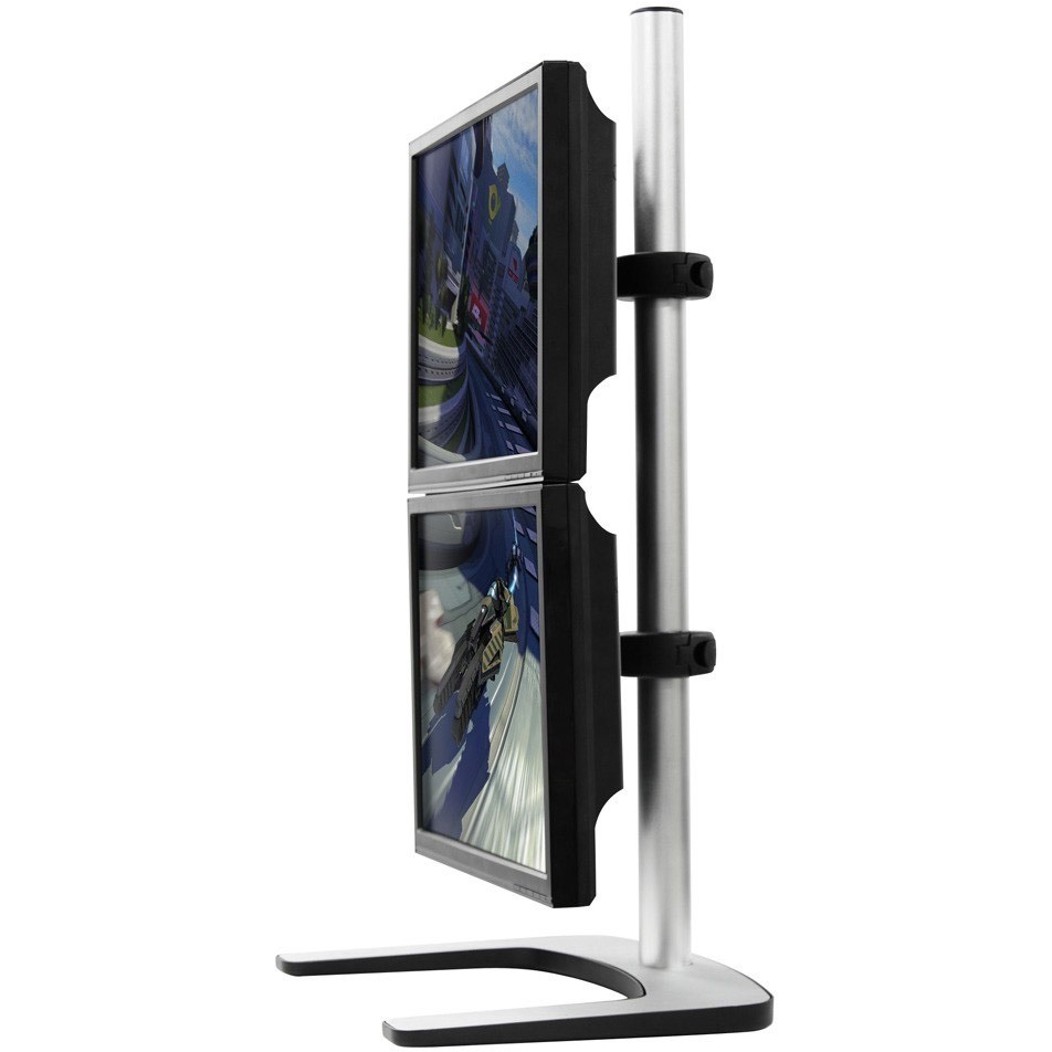 ATDEC DUAL MONITOR DESK STAND, UP TO 32" & 12KG, VESA 75x75, 100x100, VERTICAL MOUNTED, 10