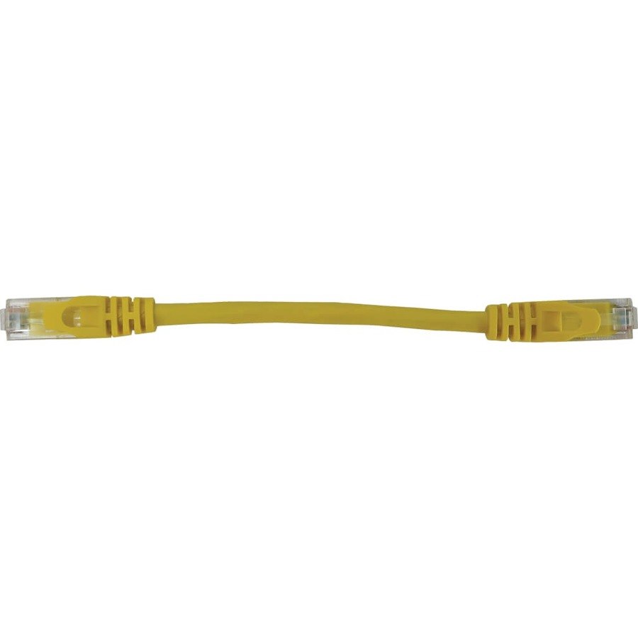 Eaton Tripp Lite Series Cat6a 10G Snagless Molded UTP Ethernet Cable (RJ45 M/M), PoE, Yellow, 6 in. (15 cm)