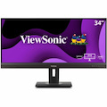ViewSonic VG3456A 34" Class UW-QHD Curved Screen LED Monitor - 21:9 - Black