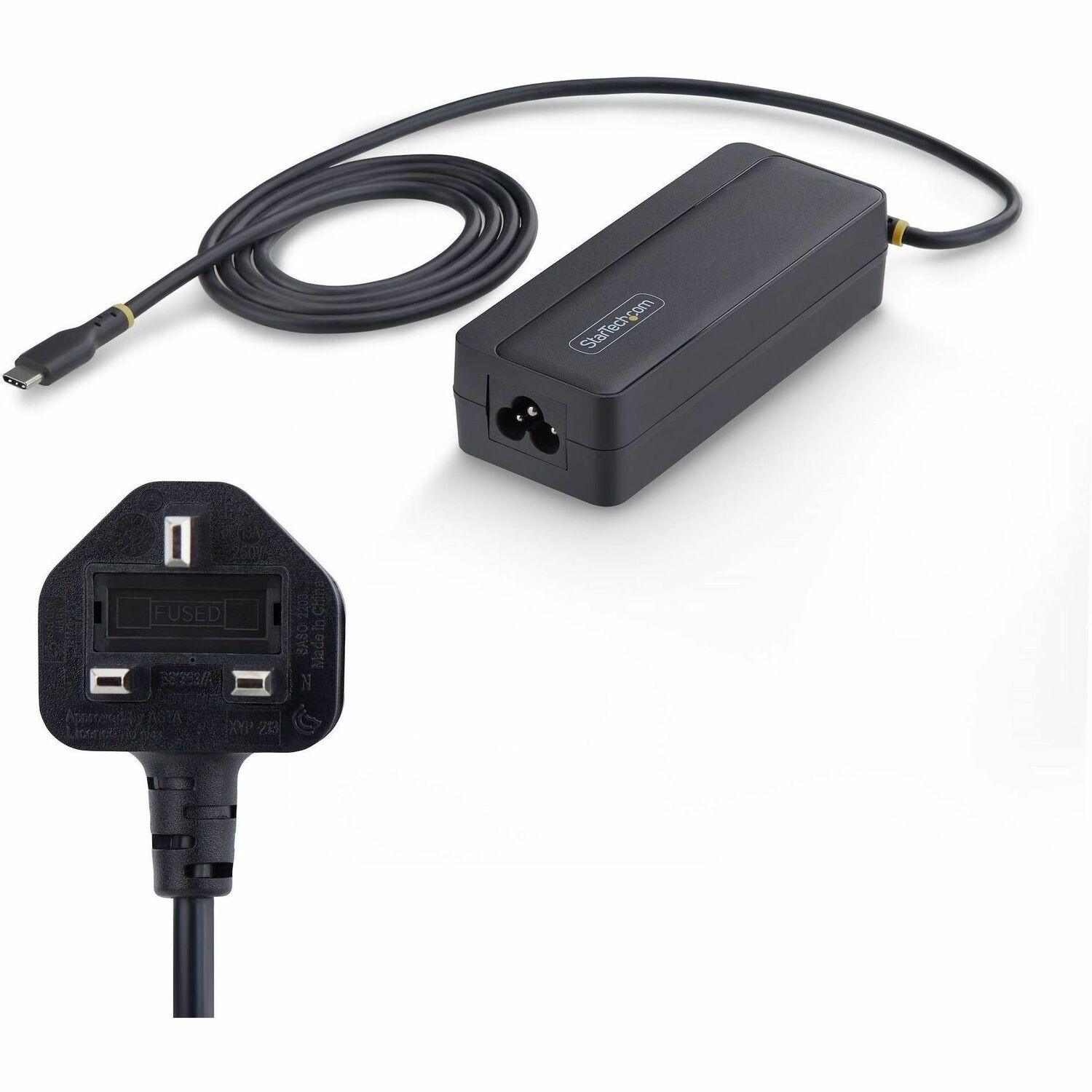 StarTech 140W USB-C Laptop Charger with 4ft (1.2m) Tethered USB-C Cable, GaN Power Adapter Brick for MacBook M3/M4/M5 Pro/Max