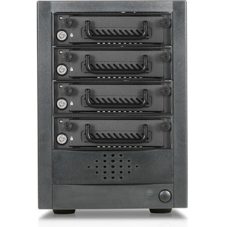 RAIDage JAGE5BT4HD-TG Drive Enclosure 12Gb/s SAS, SATA/600 - Mini-SAS HD Host Interface Tower - Black