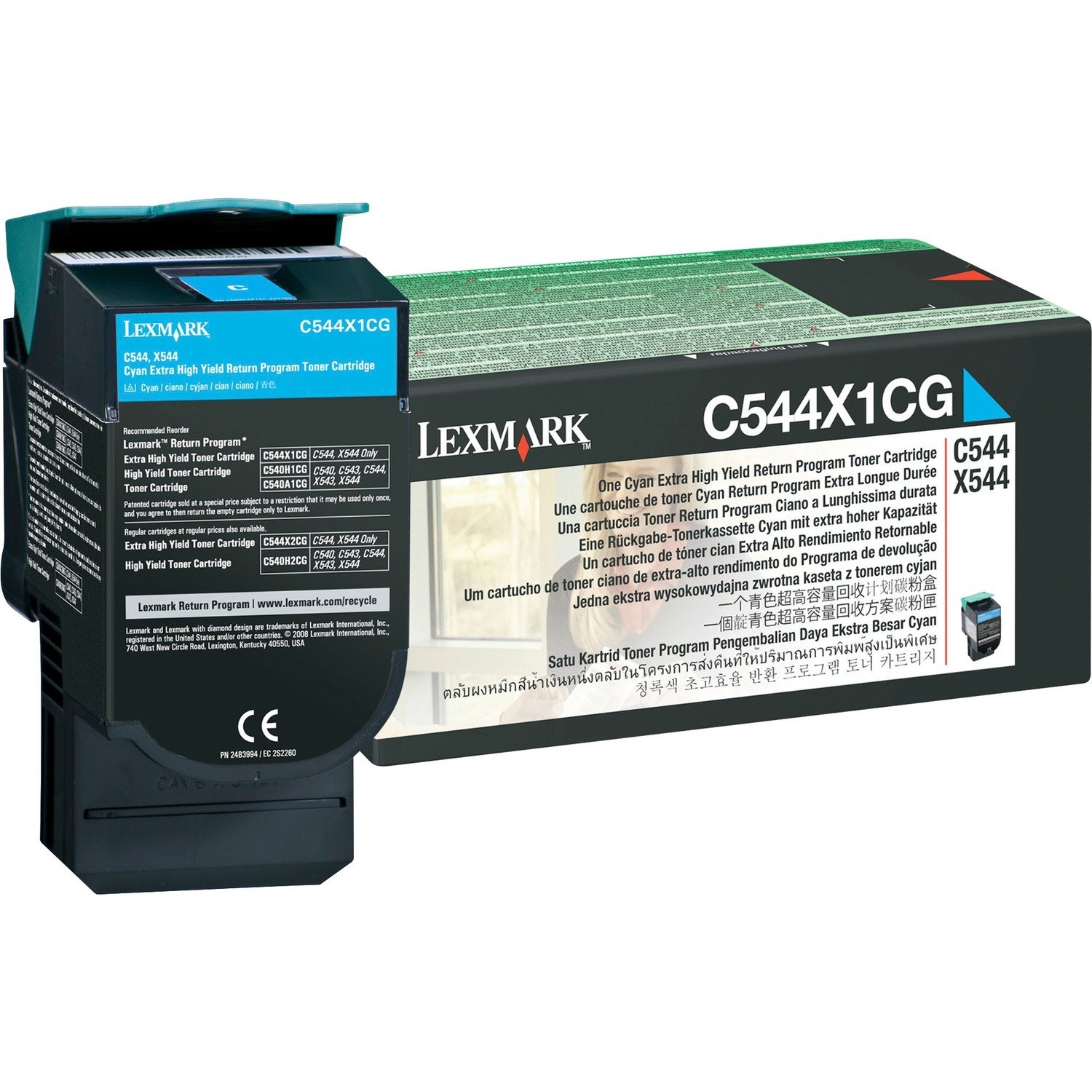 Lexmark C544X1CG Original Laser Toner Cartridge - Cyan Pack