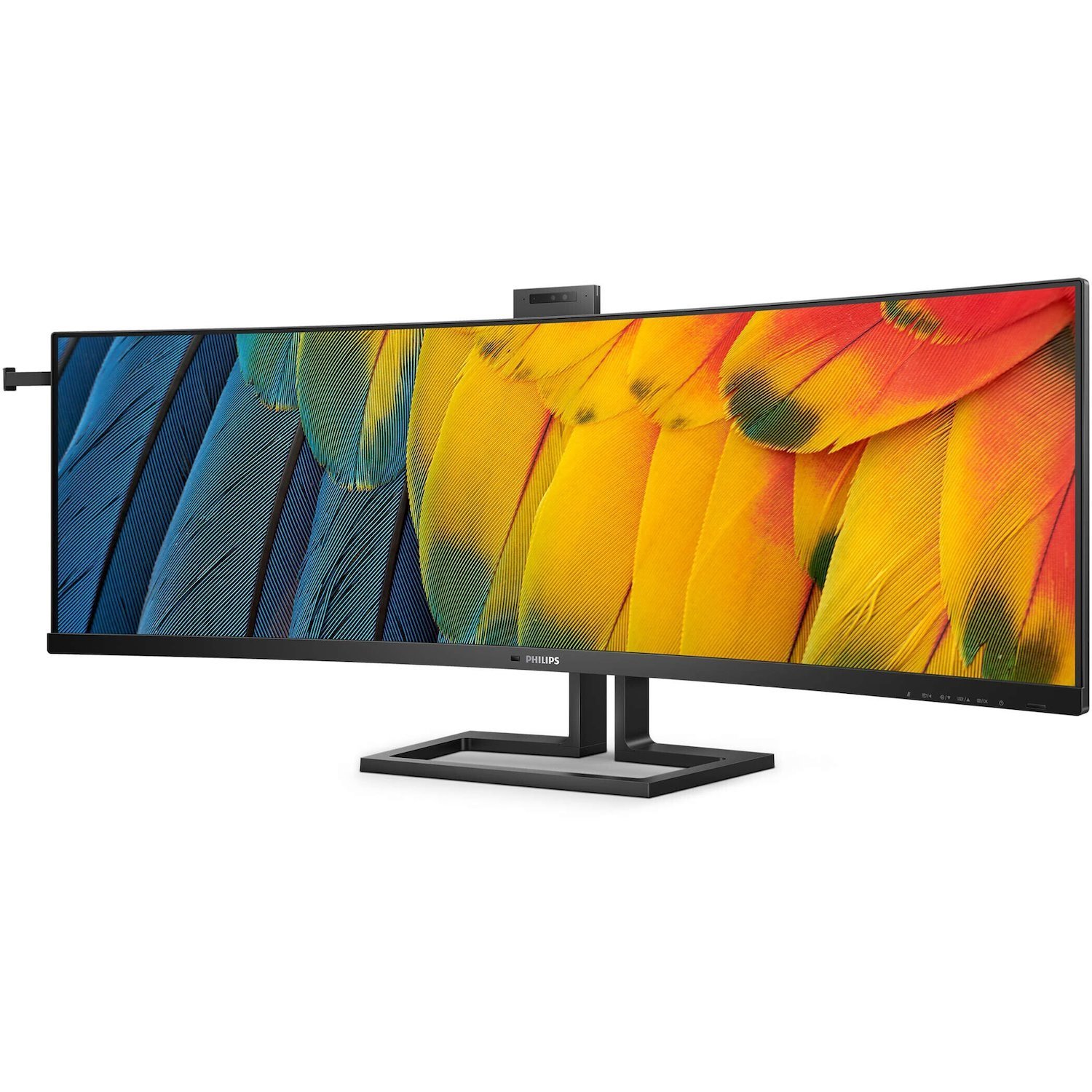 Philips 45B1U6900CH 45" Class Webcam Dual Quad HD (DQHD) Curved Screen LCD Monitor - 32:9 - Textured Black