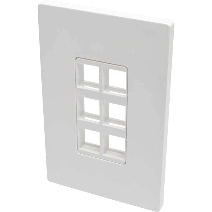 Eaton Tripp Lite Series 6-Port Keystone Single-Gang Faceplate, White, TAA