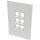Eaton Tripp Lite Series 6-Port Keystone Single-Gang Faceplate, White, TAA