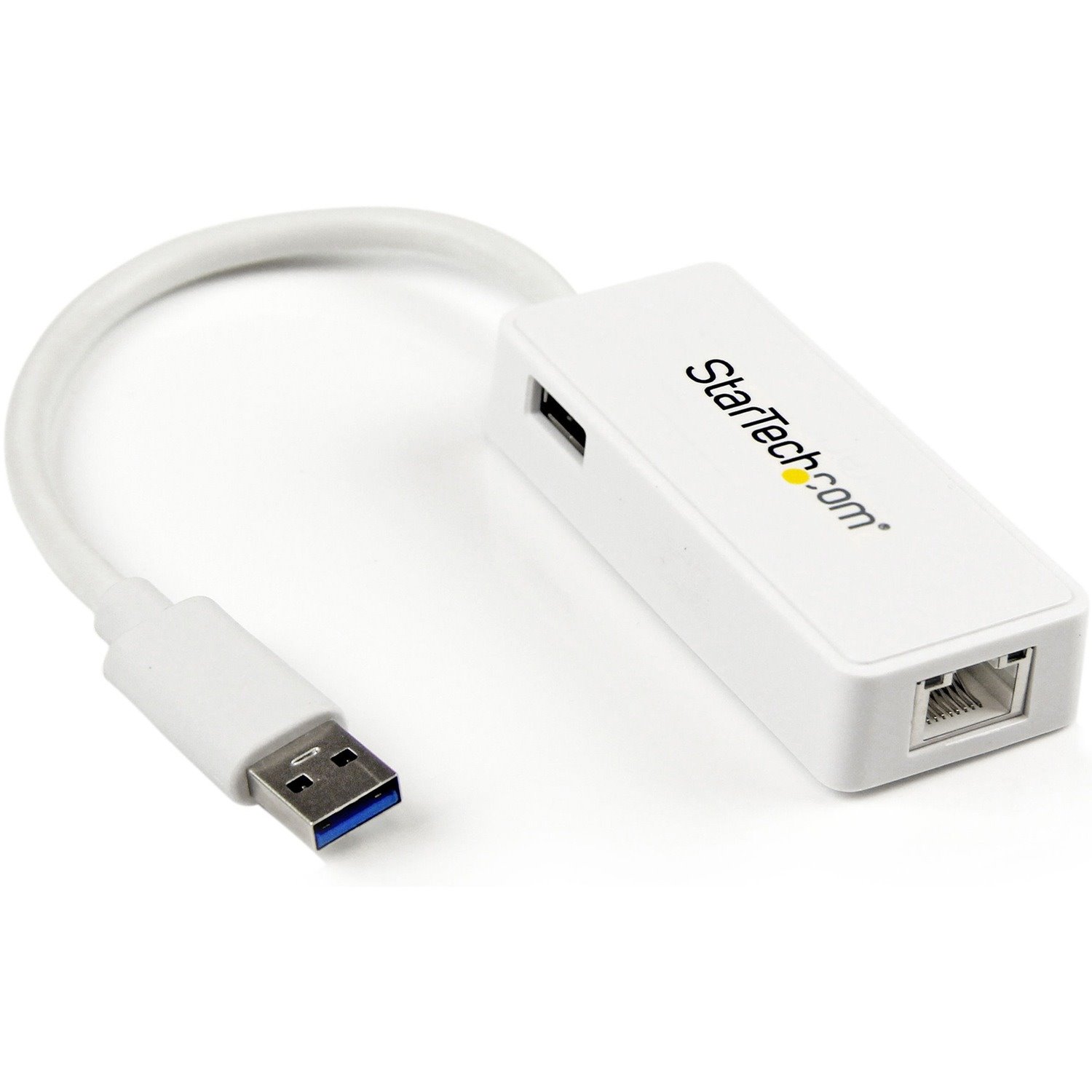 StarTech.com USB 3.0 to Gigabit Ethernet Adapter NIC w/ USB Port - White