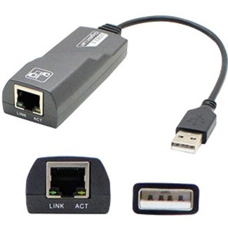 AddOn Lenovo 0A36322 Compatible USB 3.0 (A) Male to RJ-45 Female Gray & Black Adapter