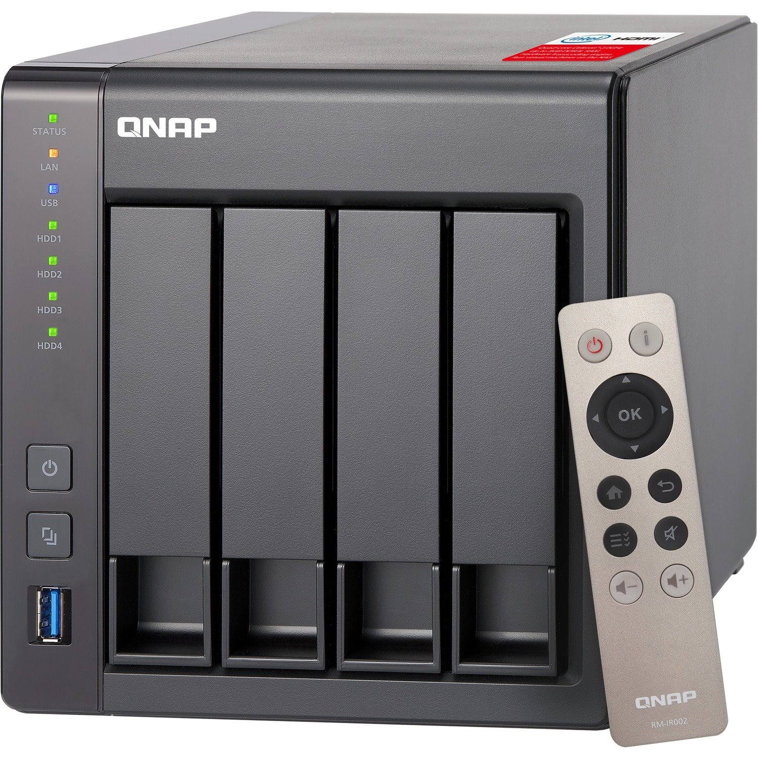 QNAP Turbo NAS TS-451+ 4 x Total Bays SAN/NAS Storage System - 16 TB HDD - 512 MB Flash Memory Capacity Celeron Quad-core (4 Core) 2 GHz - 2 GB RAM - DDR3L SDRAM Tower