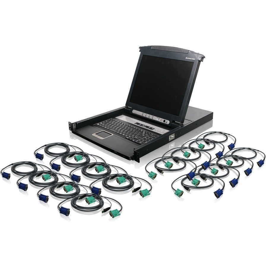 IOGEAR 16-Port LCD Combo KVM Switch with USB KVM Cables