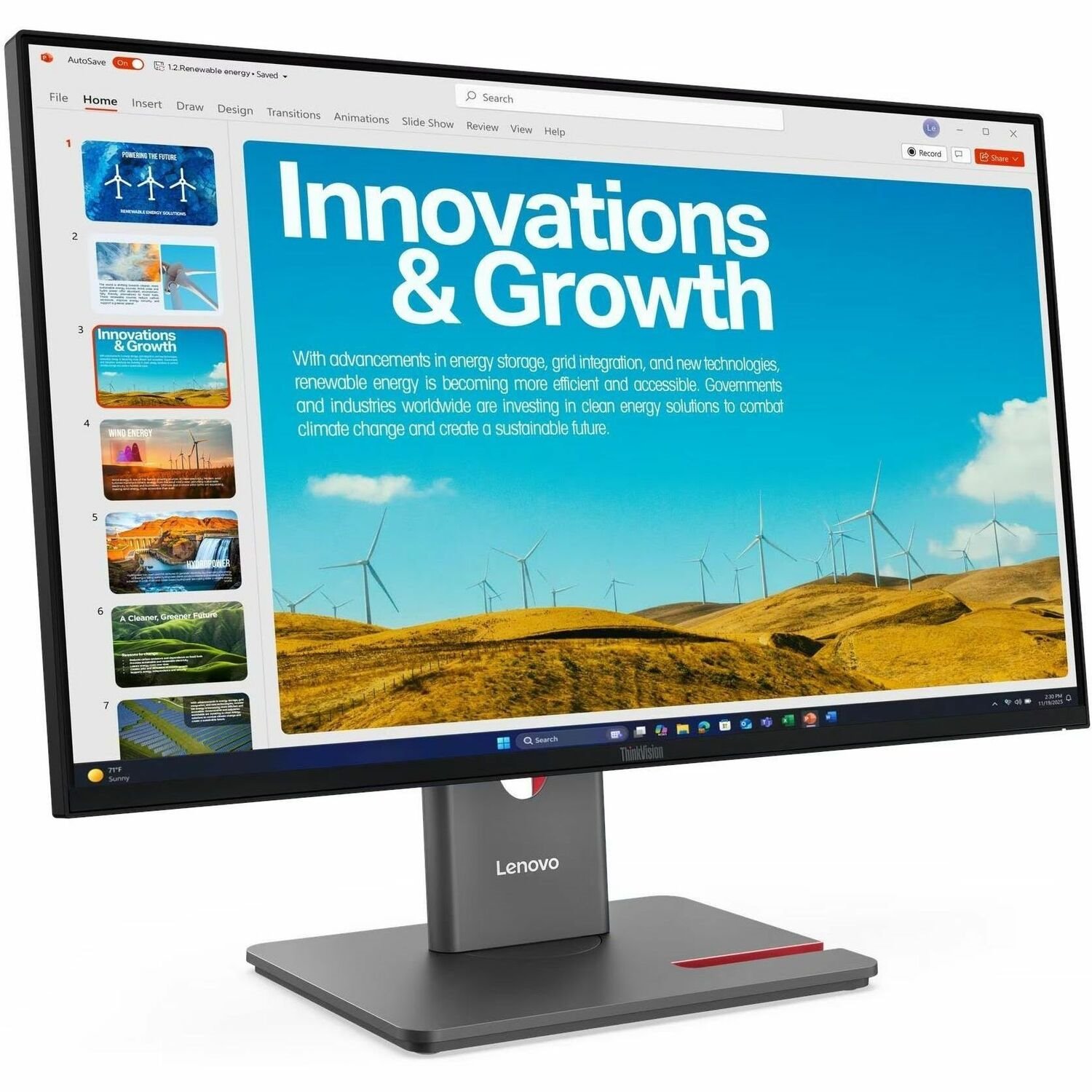 Lenovo ThinkVision P24QD-40 24" Class WQHD LED Monitor - 16:9 - Eclipse Black