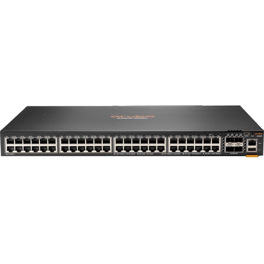 HPE 6300 48 Ports Manageable Layer 3 Switch - Gigabit Ethernet, 50 Gigabit Ethernet - 10/100/1000Base-T, 50GBase-X - TAA Compliant