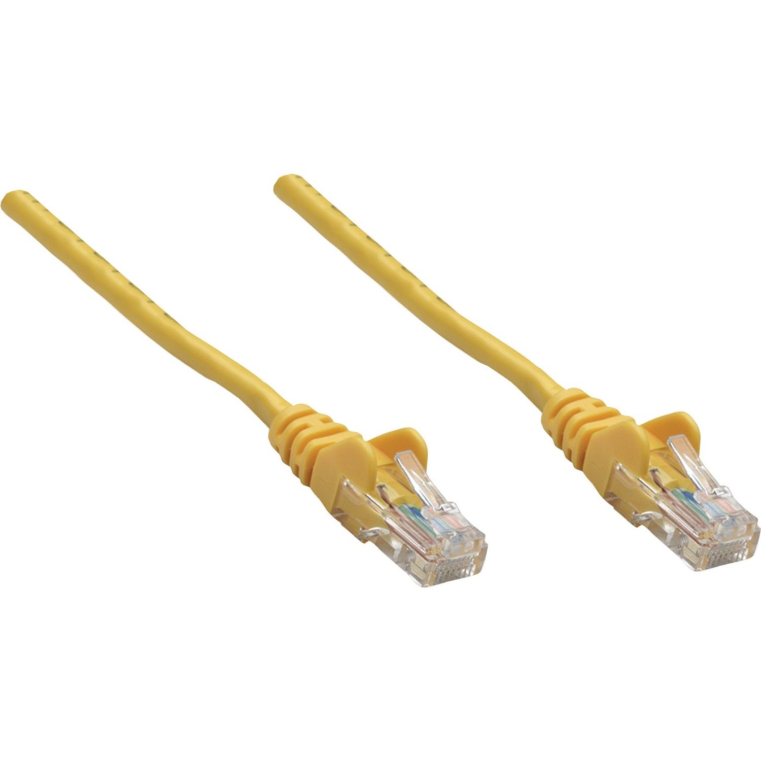Intellinet Network Patch Cable, Cat5e, 1m, Yellow, CCA, U/UTP, PVC, RJ45, Gold Plated Contacts, Snagless, Booted, Lifetime Warranty, Polybag