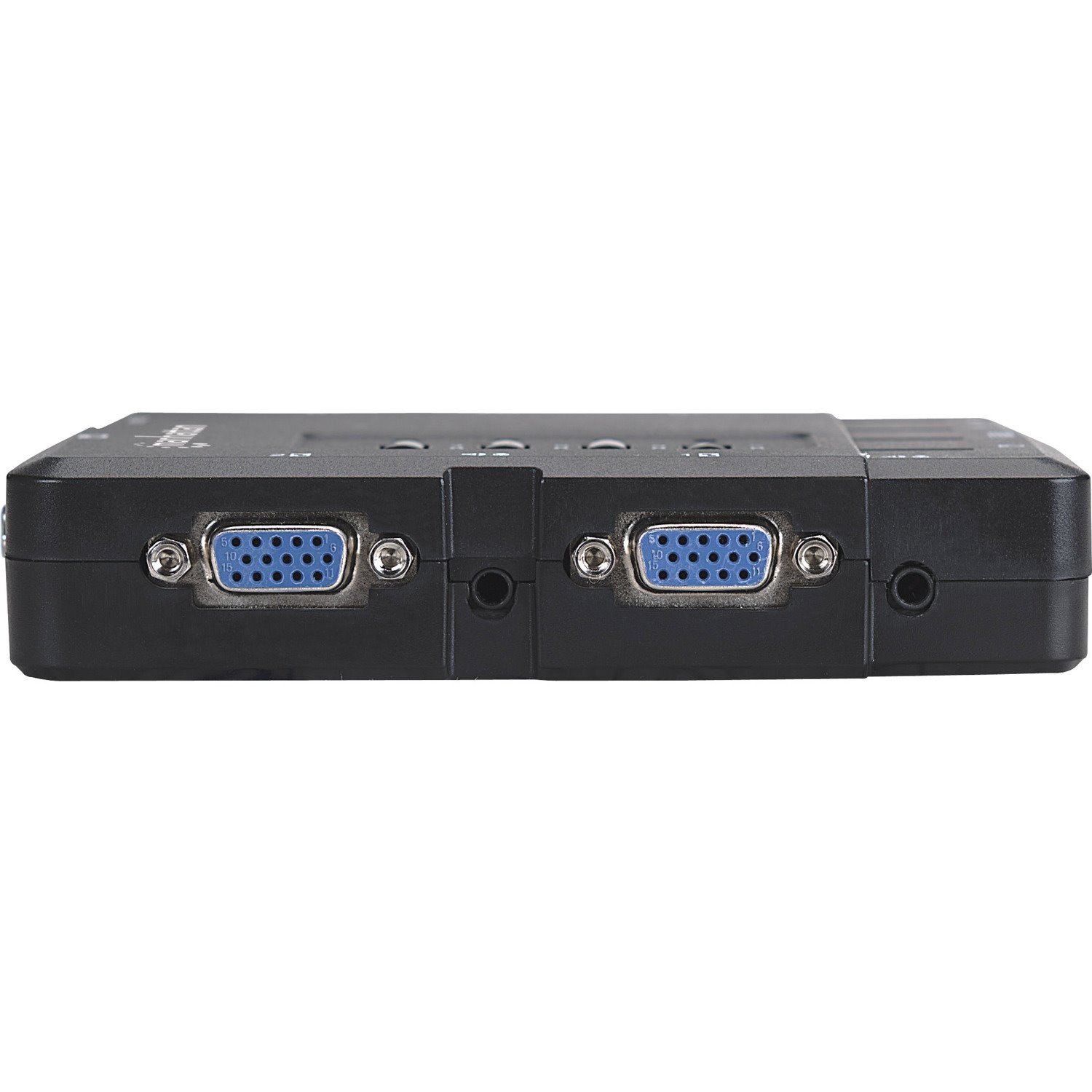 Manhattan KVM Switch Compact 4-Port, 4x USB-A, Cables included, Audio Support, Control 4x computers from one pc/mouse/screen, Black, Lifetime Warranty, Boxed