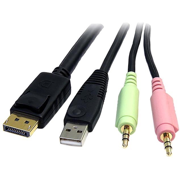 StarTech.com 6 ft 4-in-1 USB DisplayPort KVM Switch Cable