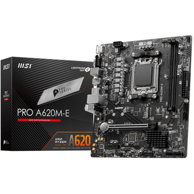 MSI Pro PRO A620M-E Gaming Desktop Motherboard - AMD A620 Chipset - Socket AM5 - Micro ATX