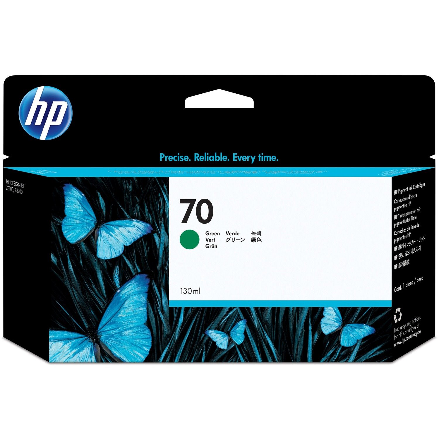 HP 70 Original Inkjet Ink Cartridge - Green - 1 Each