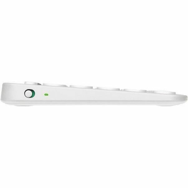 Logitech Pebble Keys 2 K380s Toetsenbord - Compact - Draadloos Verbinding - USB Interface - Frans - AZERTY indeling - Wit
