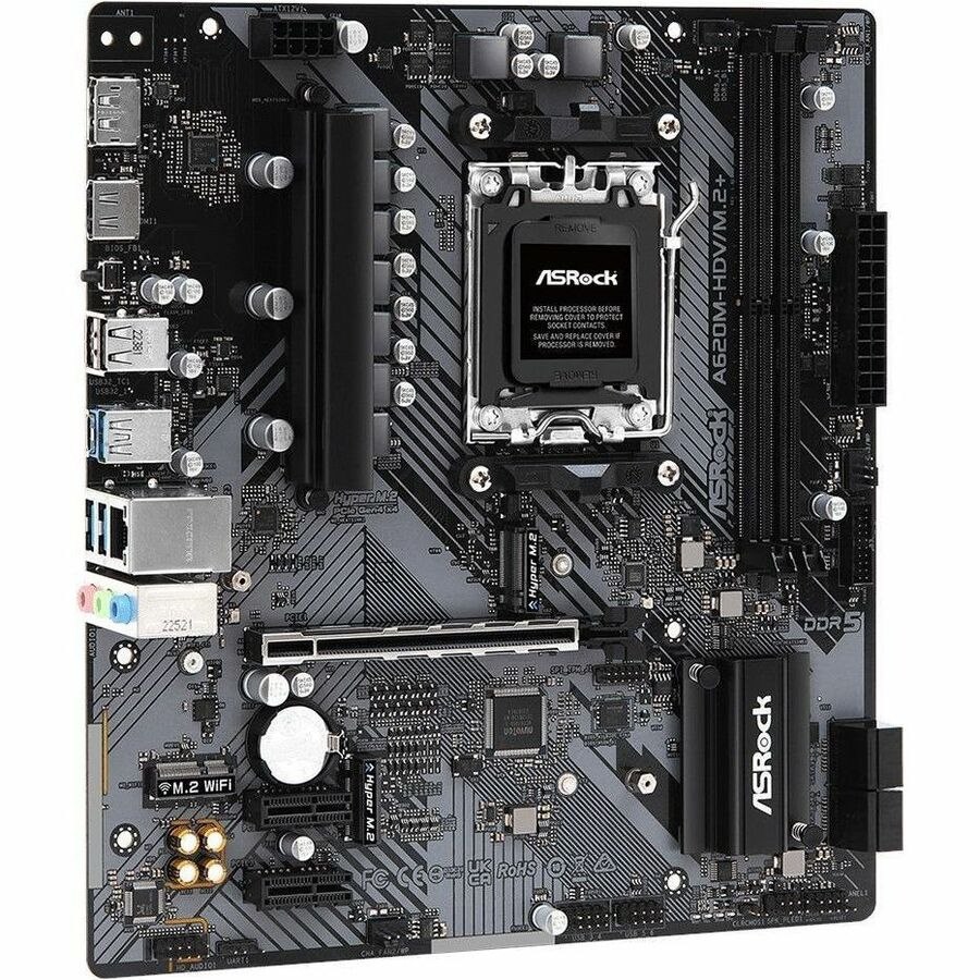 ASRock A620M-HDV/M.2+ Gaming Desktop Motherboard - AMD A620 Chipset - Socket AM5 - Micro ATX