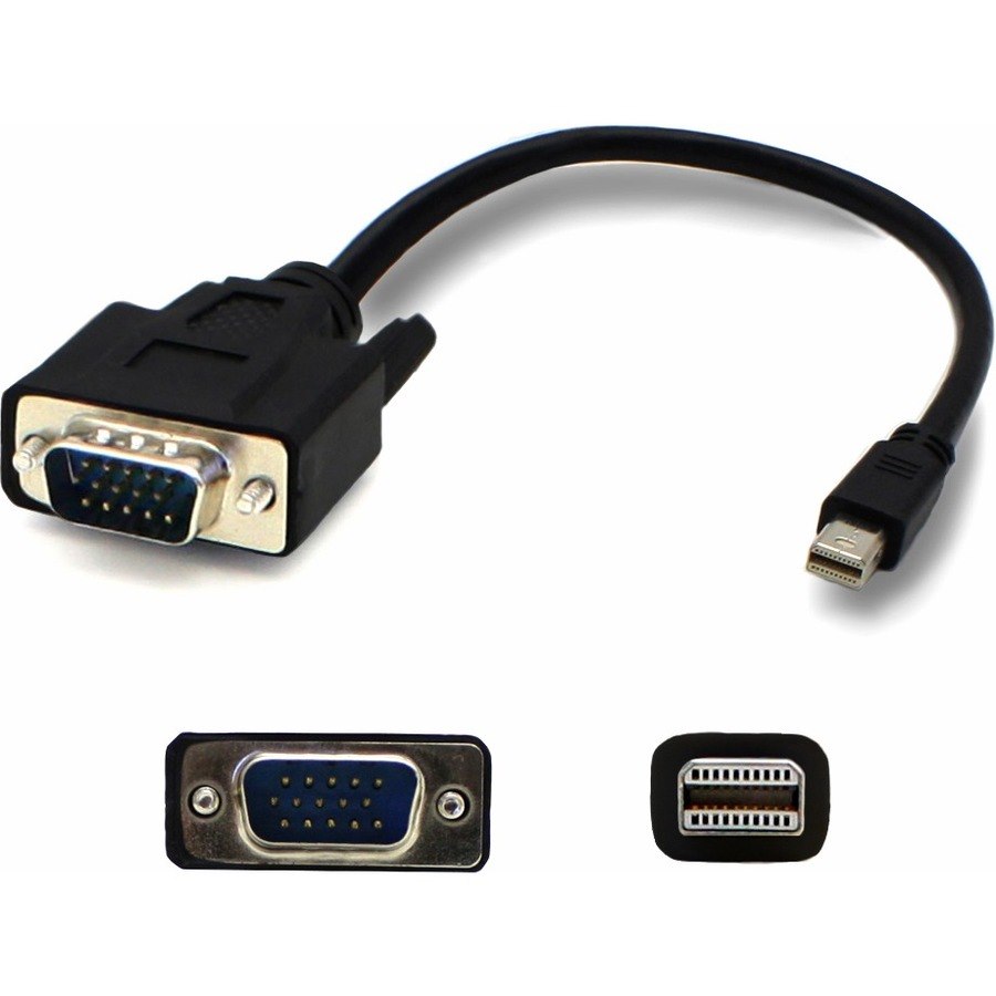 AddOn 6ft Mini-DisplayPort 1.1 Male to VGA Male Black Cable For Resolution Up to 1920x1200 (WUXGA)
