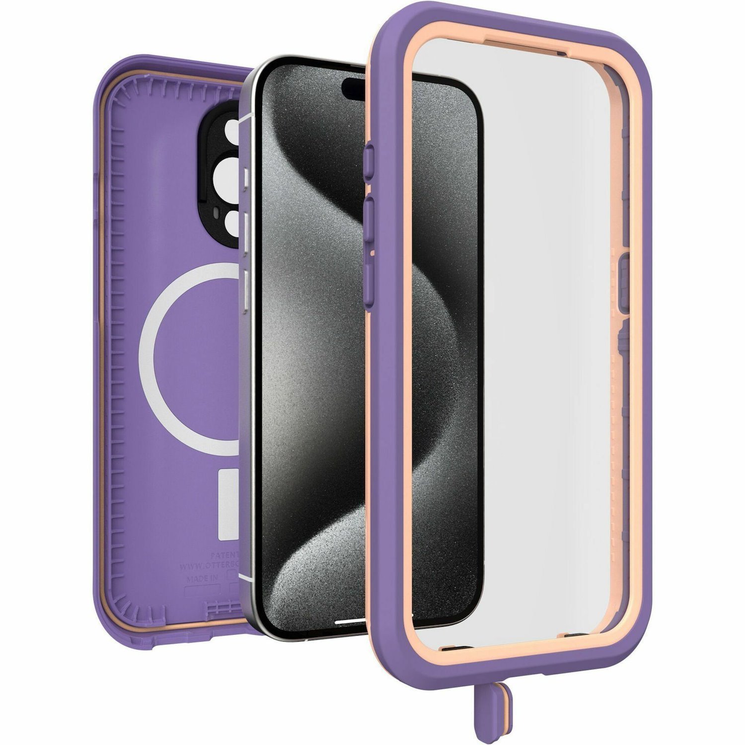 OtterBox FR&#274; Case for Apple iPhone 15 Pro Smartphone - Rule of Plum (Purple)