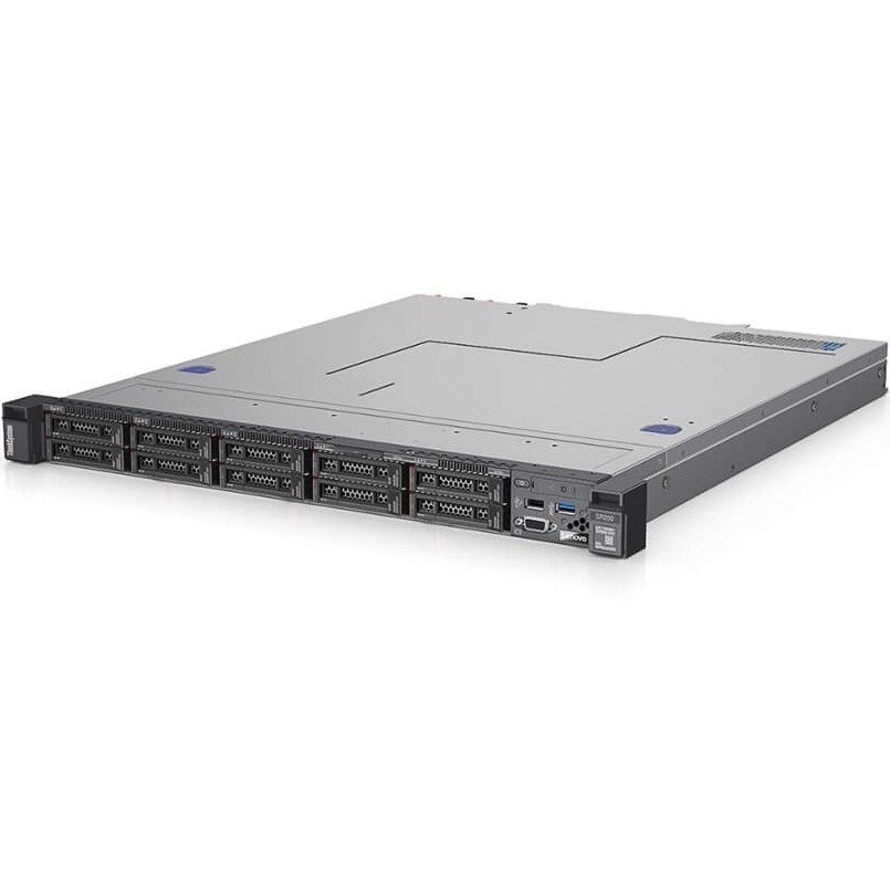 Lenovo ThinkSystem SR250 7Y52A00MNA 1U Rack Server - 1 Xeon E-2144G 3.60 GHz - 8 GB RAM - Serial ATA/600 Controller