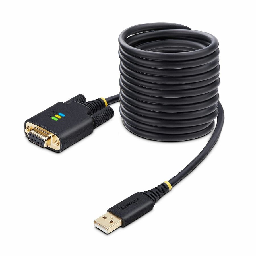 StarTech.com 10ft (3m) USB to Null Modem Serial Adapter Cable, COM Retention, FTDI, RS232, Changeable DB9 Screws/Nuts, Windows/macOS/Linux