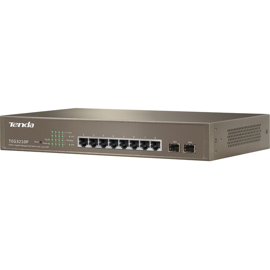 Tenda TEG3210P 8 Ports Manageable Ethernet Switch - Gigabit Ethernet - 10/100/1000Base-T