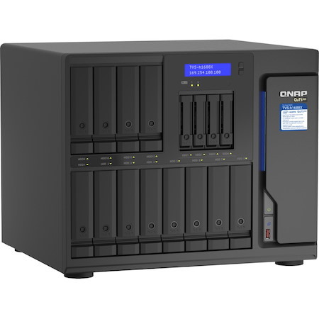 QNAP TVS-H1688X-W1250-32G 16 x Total Bays SAN/NAS Storage System - 5 GB Flash Memory Capacity - Intel Xeon W-1250 Hexa-core (6 Core) 3.30 GHz - 32 GB RAM - DDR4 SDRAM Tower