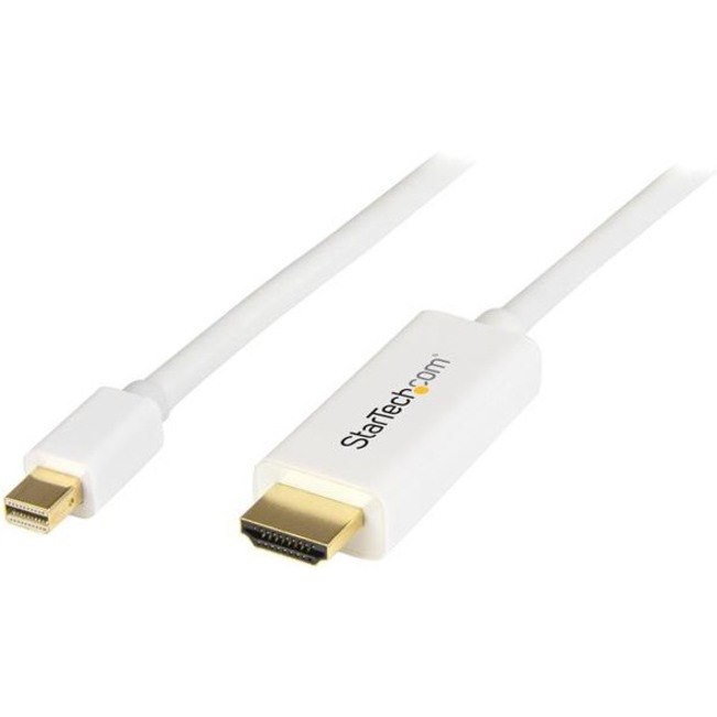 StarTech.com Mini DisplayPort to HDMI Converter Cable - 3 ft (1m) - 4K - White