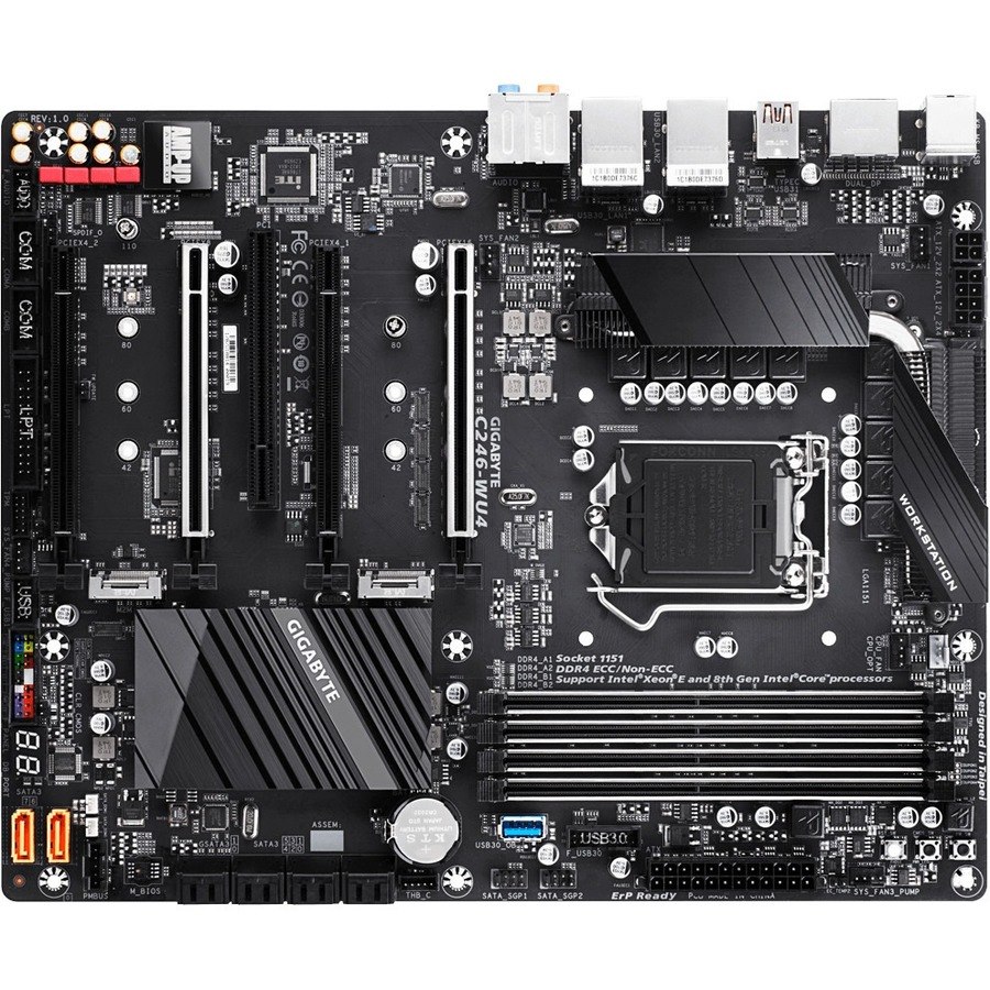 Gigabyte C246-WU4 Server Motherboard - Intel C246 Chipset - Socket H4 LGA-1151 - Intel Optane Memory Ready - ATX