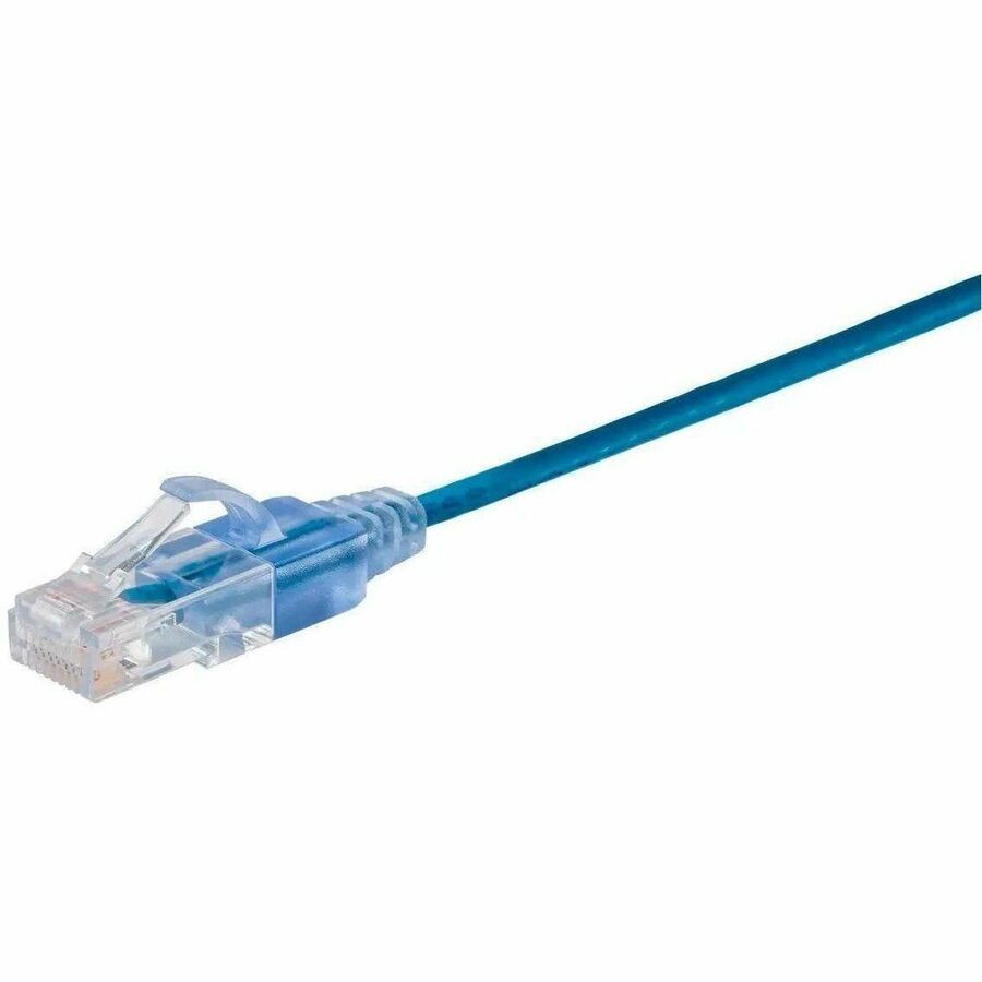 Monoprice Cat6a 6In Blue Patch Cable_ Utp_ 30Awg_ 10G_ Pure Bare Copper_ Snagles