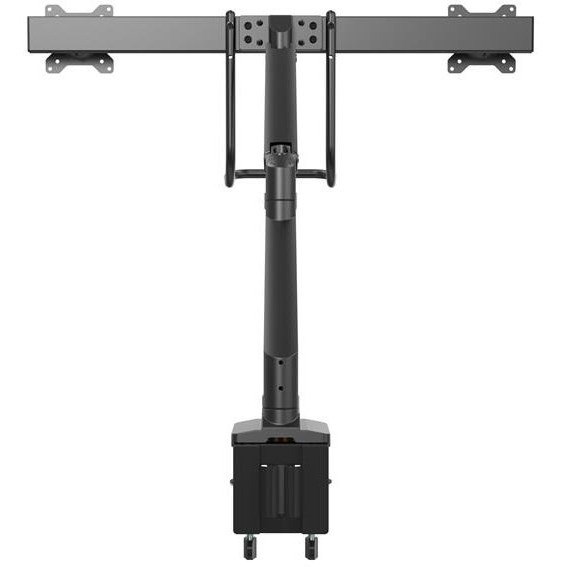 StarTech.com Desk Mount Dual Monitor Arm, Ergonomic VESA Mount 32" (17.6lb/8kg) Displays, Crossbar Handle for Full Motion, C-Clamp/Grommet