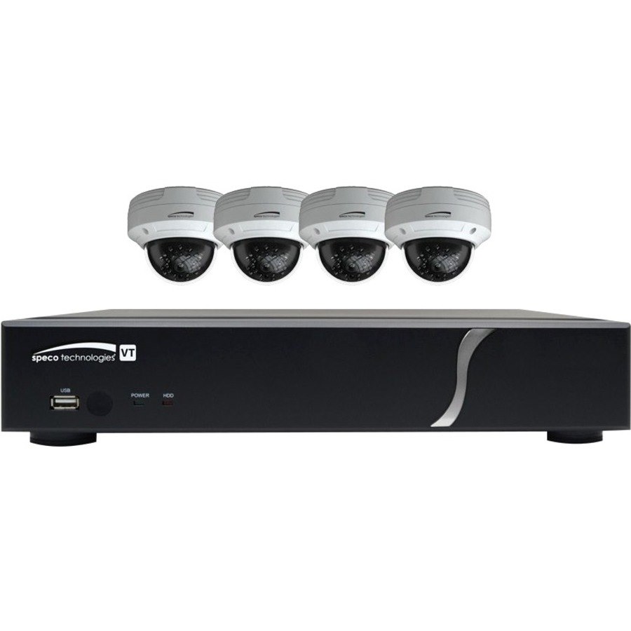 Speco 8 Channel HD-TVI 1080p DVR, 2TB 4 HD-TVI 1080p Outdoor IR Bullet Cameras - 2 TB HDD