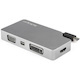 StarTech.com USB C Multiport Video Adapter 4K 60Hz/1080p - USB Type C to HDMI, VGA, DVI or Mini DisplayPort Monitor Adapter - Space Gray