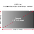 ViewSonic 12.5" Privacy Filter Screen Protector for Widescreen (16:9) Laptop Lightweight Anti-glare and Anti-scratch, Black. 20 screen protectors per master pack