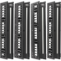 Eaton Tripp Lite Series High-Capacity Vertical Cable Manager - Deep Double Finger Duct with Cover, Double Sided, 6 in. Wide, Black, 7 ft. (2.2 m)