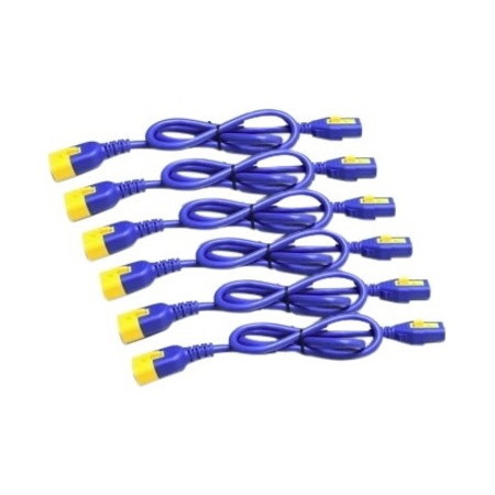 Power Cord Kit (6 ea), Locking, C13 to C14, 1.8M (6ft), North America, Blue