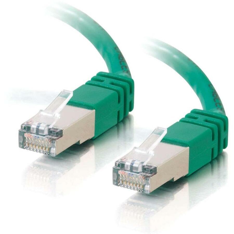 C2G-7ft Cat5e Molded Shielded (STP) Network Patch Cable - Green