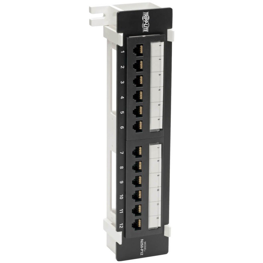 Tripp Lite by Eaton Cat6 Wall-Mount 12-Port Patch Panel - PoE+ Compliant, 110/Krone, 568A/B, RJ45 Ethernet, TAA