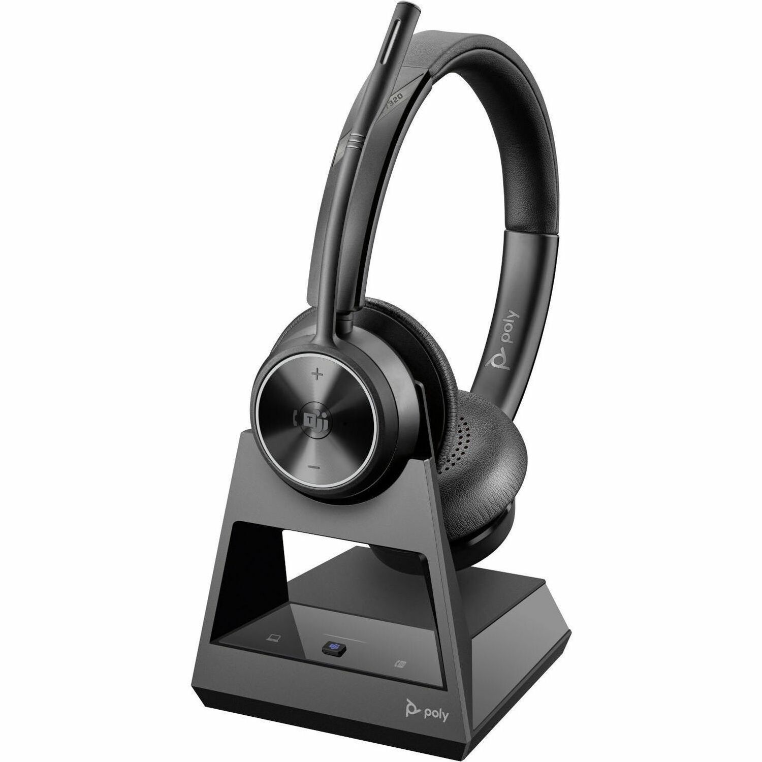 Poly Savi 7300 UC 7320 Wireless Over-the-head, On-ear Stereo Headset - Black