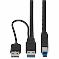 Eaton Tripp Lite Series USB 3.0 SuperSpeed Active Repeater Cable (A to B M/M), 25 ft. (7.6 m)