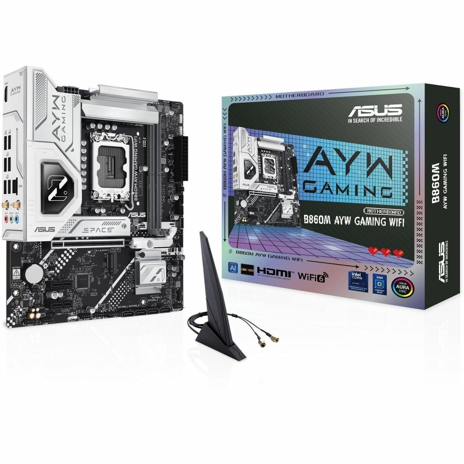 Asus B860M AYW GAMING WIFI Gaming Desktop Motherboard - Intel B860 Chipset - Socket LGA-1851 - Micro ATX