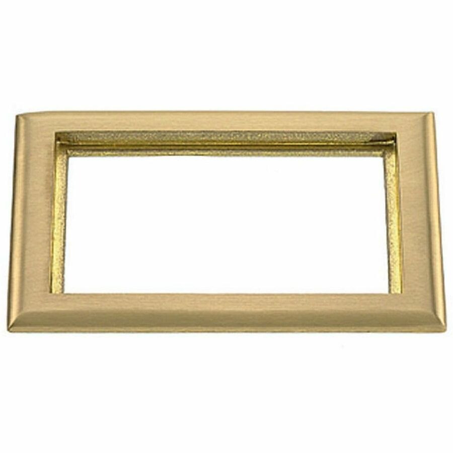 Hubbell Wiring Device-Kellems 2-Gang Carpet Flange, Rectangular, 6.00" X 8.14" , Brushed Brass