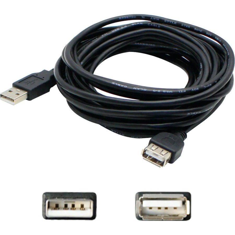 AddOn 2m USB 3.0 (A) Male to Male Black Cable