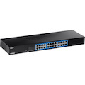 TRENDnet 24-Port Gigabit Switch, TEG-S25, 24 x Gigabit RJ-45 Ports, 48Gbps Switching Capacity, Fanless Design, Metal Enclosure, Internal Power Supply, Lifetime Protection, Black