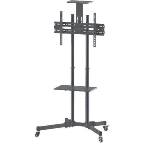 Manhattan TV & Monitor Mount, Trolley Stand, 1 screen, Screen Sizes: 37-65" , Black, VESA 200x200 to 600x400mm, Max 40kg, LFD, Lifetime Warranty